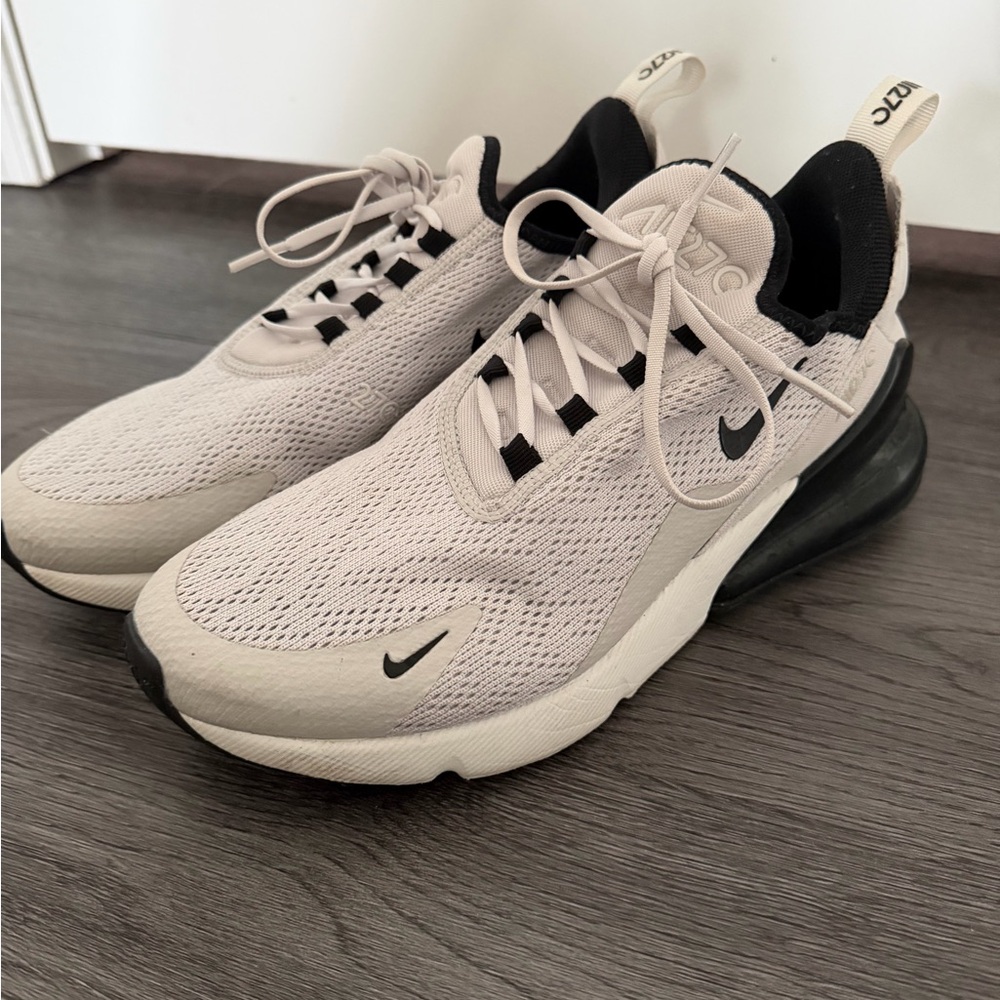 Nike Light Beige and Black Athletic Shoes